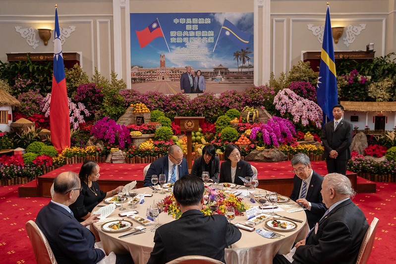 國宴宴請諾魯總統　總統盼未來臺諾在各領域都能持續分享經驗　為雙方合作發展共同努力
