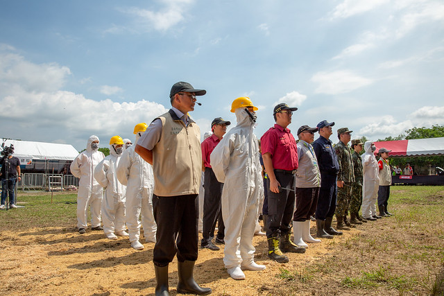 視導非洲豬瘟緊急防疫模擬演練　總統：防疫視同作戰　絕對不能鬆懈