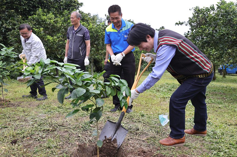 賴清德副總統今（19）日下午前往臺東參訪「成功柑橘健康種苗場」