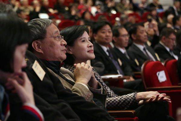 蔡英文總統出席「中華文化總會第七屆第一次會員大會」，文化部長鄭麗君等與會貴賓聆聽總統致詞