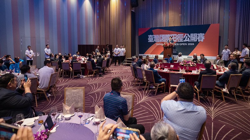 賴清德總統今（31）日晚間出席「2024臺灣國際田徑公開賽開幕典禮」