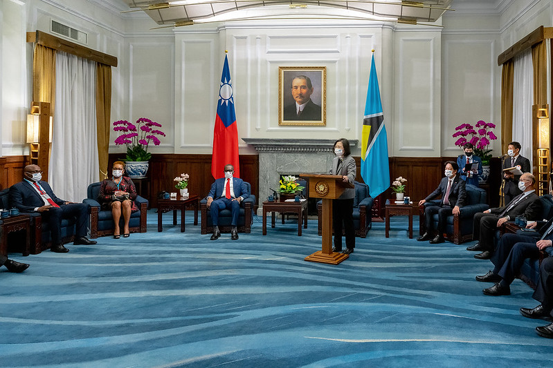 總統與聖露西亞總理皮耶雙邊會晤，並致詞