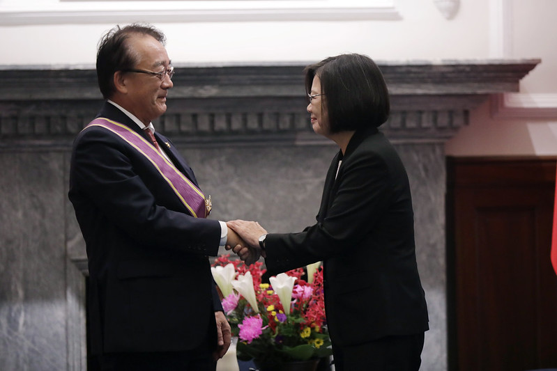 頒授日本台灣交流協會台北事務所代表沼田幹夫勳章　總統表彰深化台日關係之卓越貢獻