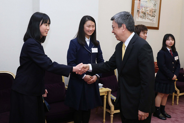 接見臺日文化交流青少年獎學金得主　副總統盼透過年輕世代雙向交流　促進兩國關係永續發展