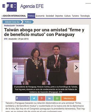 台灣與巴拉圭雙方關係：友好、堅實、互惠