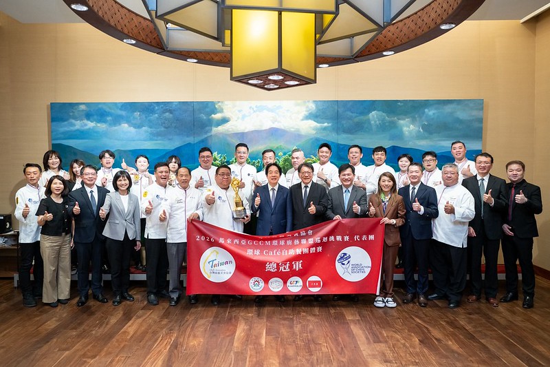 總統接見台灣廚藝美食協會「2026馬來西亞GCCM環球廚藝聯盟巡迴挑戰賽」代表團